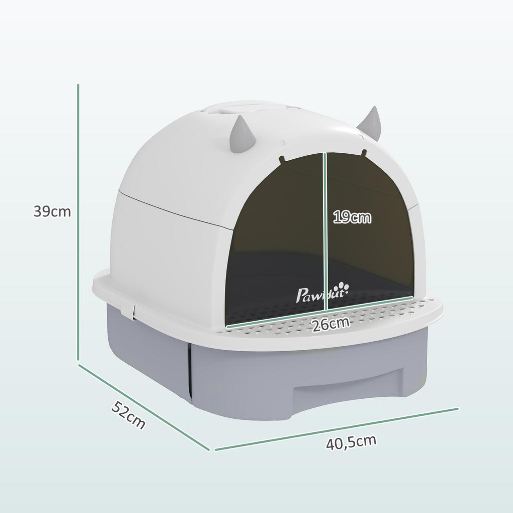 Enclosed Cat Litter Box W/ Pull-Out Drawer, Scoop, Deodorising Bags for Odour Control, Privacy, Portable, Easy To Clean
