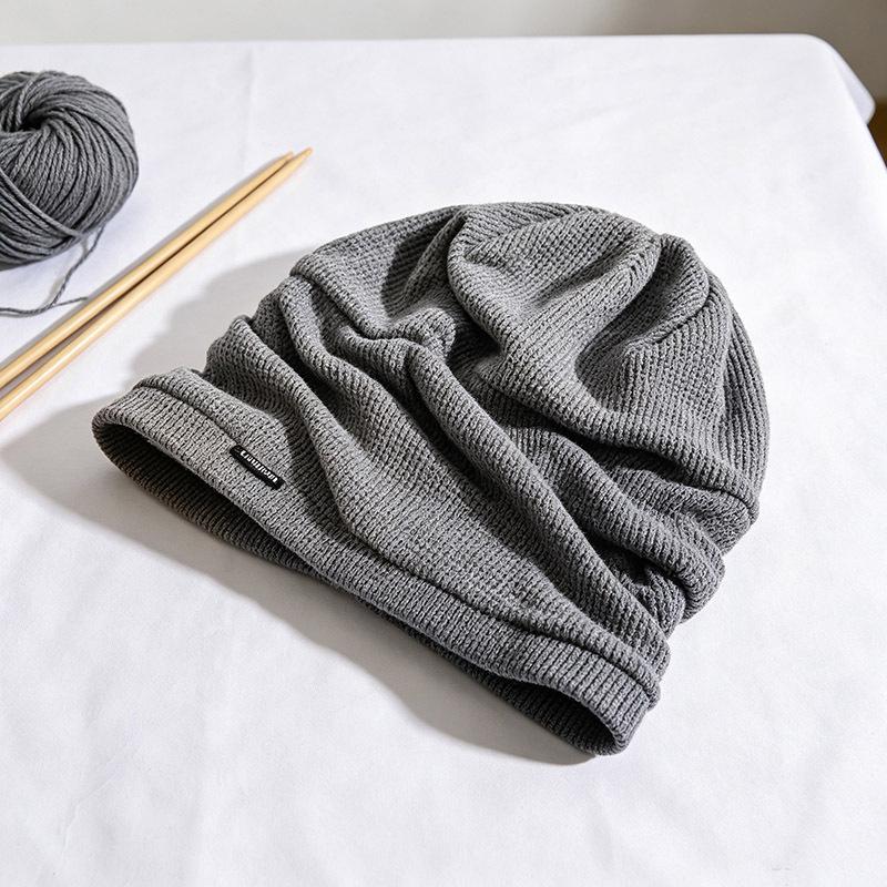 Autumn and winter fashion hats women's solid color simple warm headgear versatile face small knitted headgear wool hat