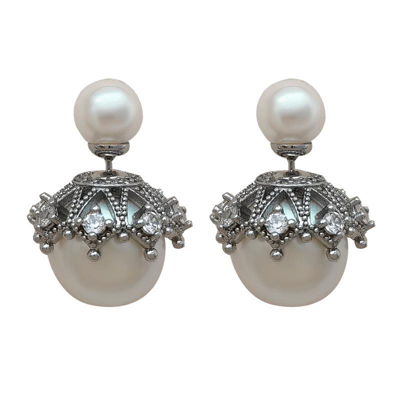 S925 Silbernadel Retro Französische Perlenohrringe - Vielseitig, Elegant, Nischen-Luxus-Stil
