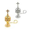 Vintage Metal Cross Incense Burner Indoor Sandalwood Burner Hollow Charcoal Incense Burner Ornament Home Church Decoration