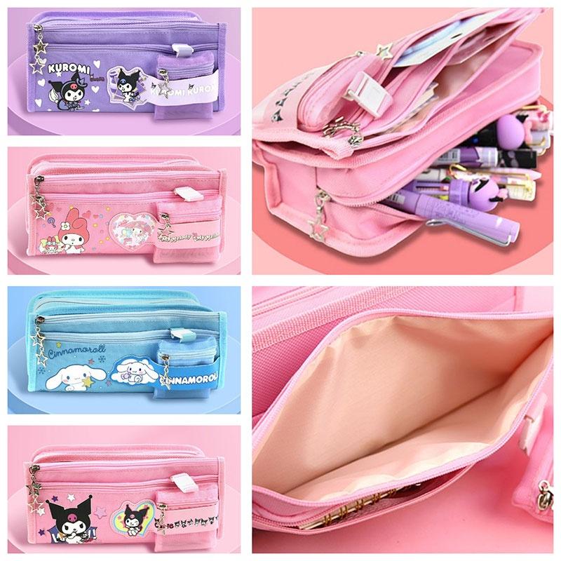 Sanrio Melody Kuromi Canvas Pencil Case Coin Purse For Students