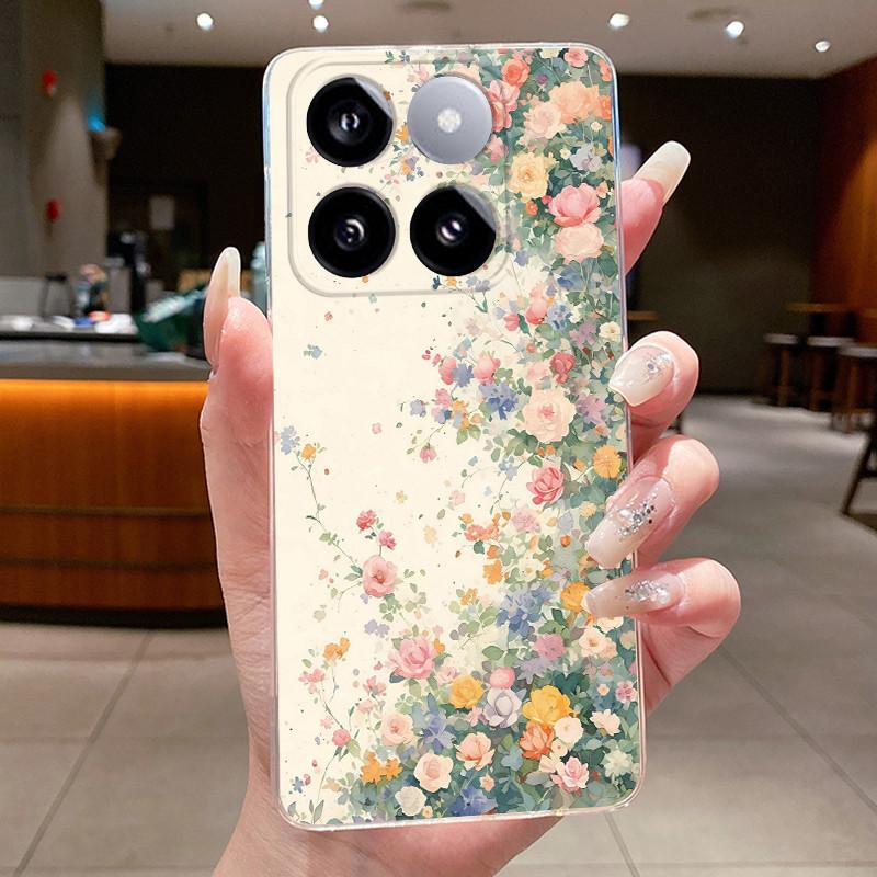 For Xiaomi 14T / Xiaomi 14T Pro Case Clear Luxury Fashion Butterfly Flower Soft TPU Silicone Casing Cover Transparent Phone Case