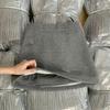 Korean Style Gray Wool High-Waist Skirt with Elastic Waistband - Versatile, Slimming, Bodycon Design