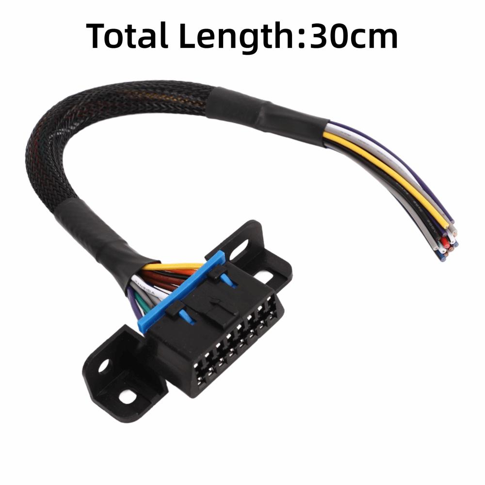 16 Pin Male To Female OBDII Cable With Mounting Bracket OBD2 Pigtail  Vehicle Modification