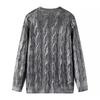 2024 European Style Women's Loose Casual Knit Sweater - Autumn/Winter Round Neck Pullover with Hot Stamping Design