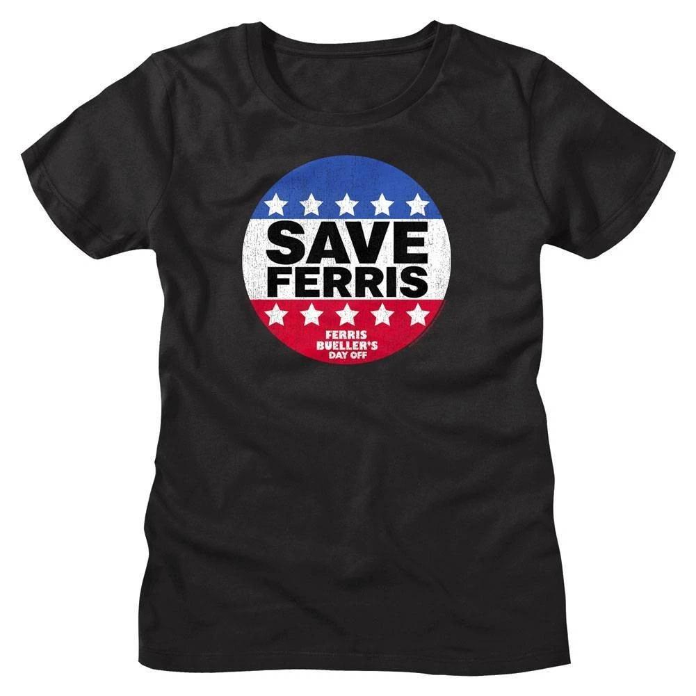 Ferris Bueller s Day Off SAVE FERRIS Button Women s T Shirt S