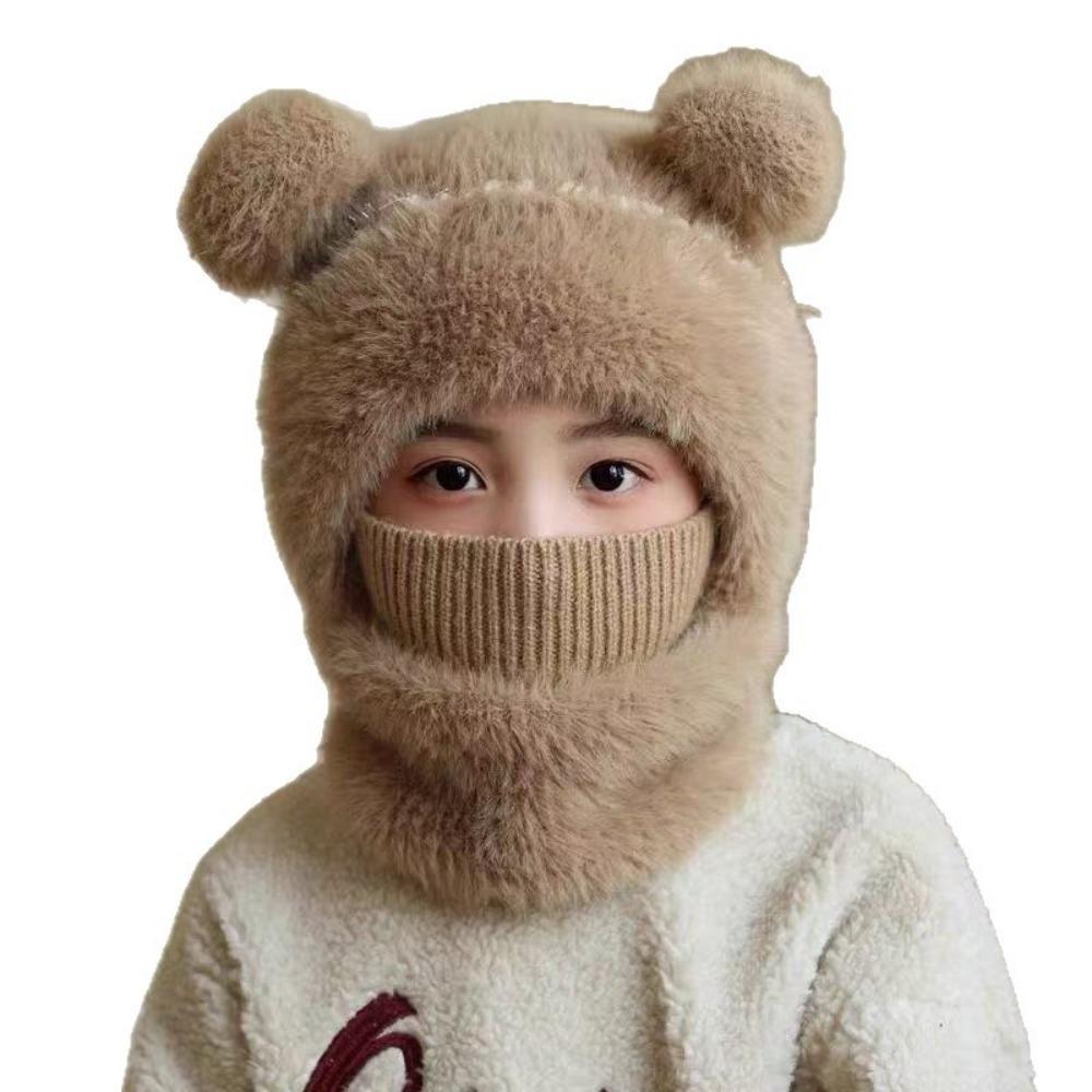 Coldproof Children Windproof Hooded Hat 4 in1 Kids Windproof Hood  Winter Season хаки