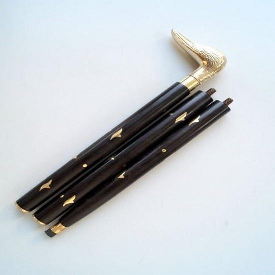 Viktorianischer Look Entenkopf Messing Designergriff Mit Schwarzbraunem Inlay Gehstock Stock