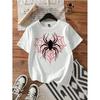 Casual Spider Round Neck Short Sleeve Unisex T Shirt Spring Summer Korean Style Tees Tops Unisex Graphic Gothic Tshirt Clothes