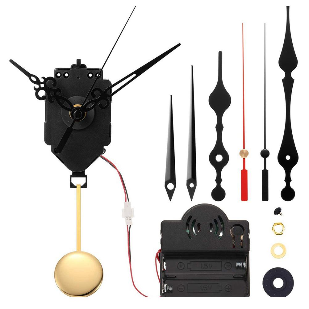 Clock Swing Mechanism Set With Music Box, Gold Pendulum, And Multiple Pointers For Quartz Wall And Wooden Clocks