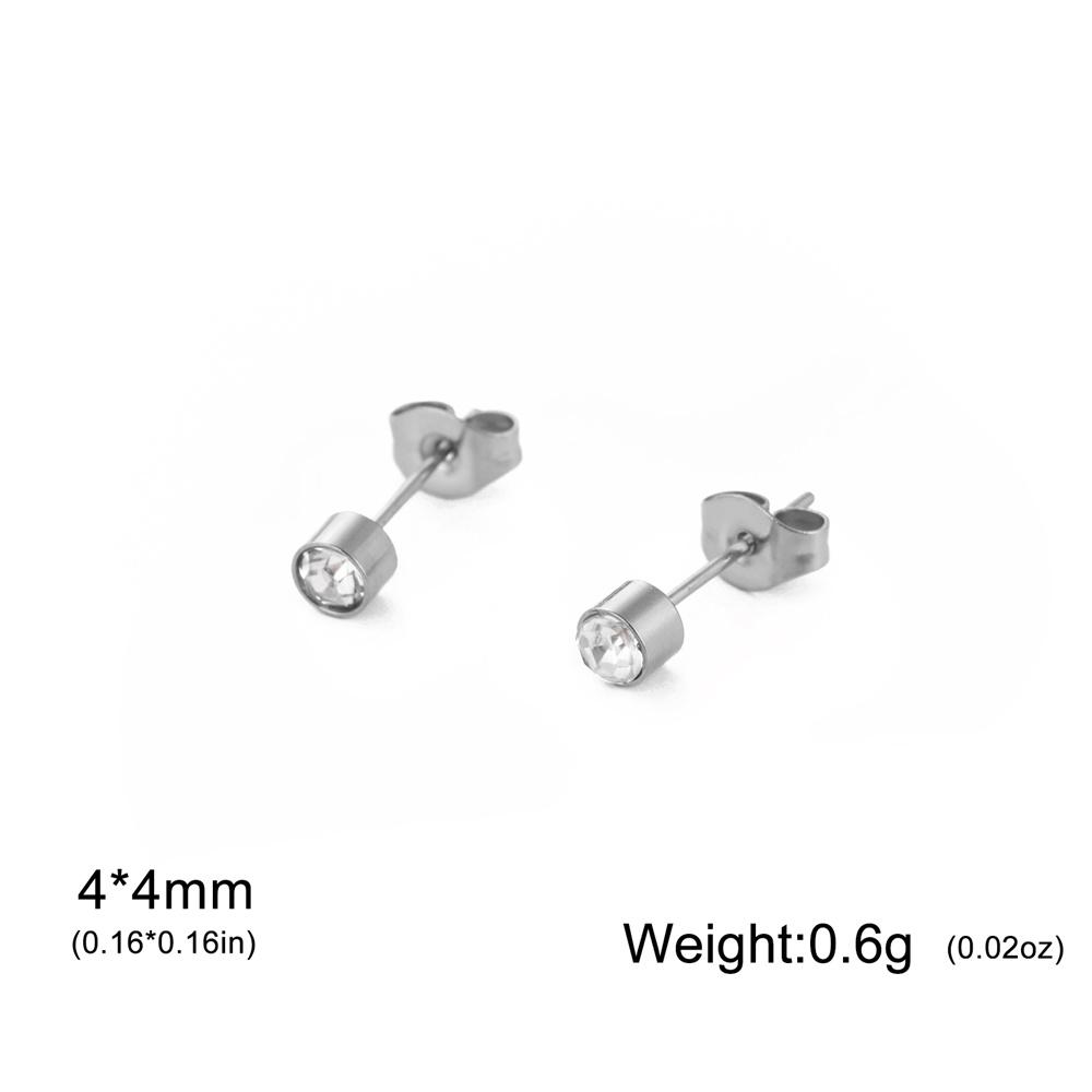

My Shape Simple Rhinestone Stud Earrings for Girls Gifts Cubic Zirconia Stud Earrings Stainless Steel Jewelry Women Girlfriends