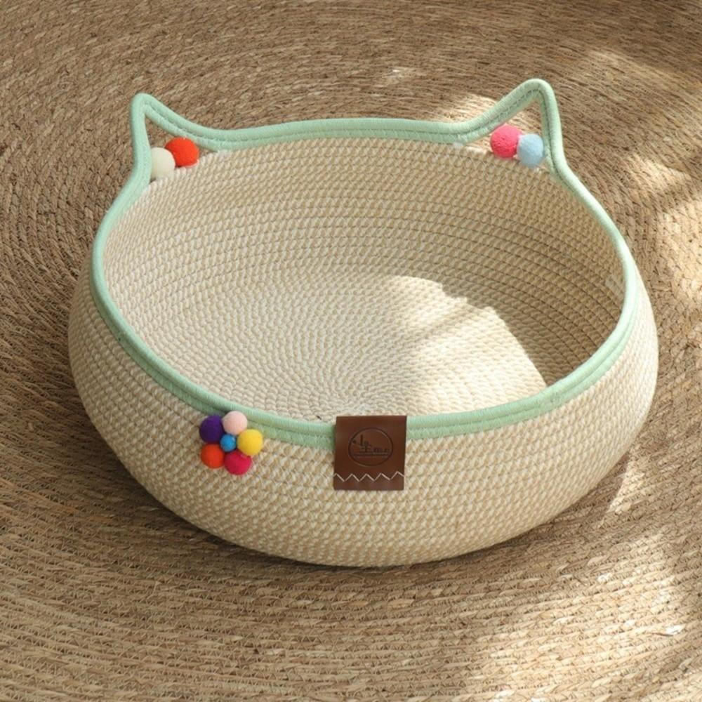 Breathable Pet Bed Handmade Cat Sleeping House New Braided Cat Bed  for Cats and Dogs