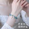 Lan Tian Jade Warm New Chinese Style Blue Water Quartzite Double-Layer Bracelet for Women with a Cool and Elegant Feel, Suitable for Layered Wear