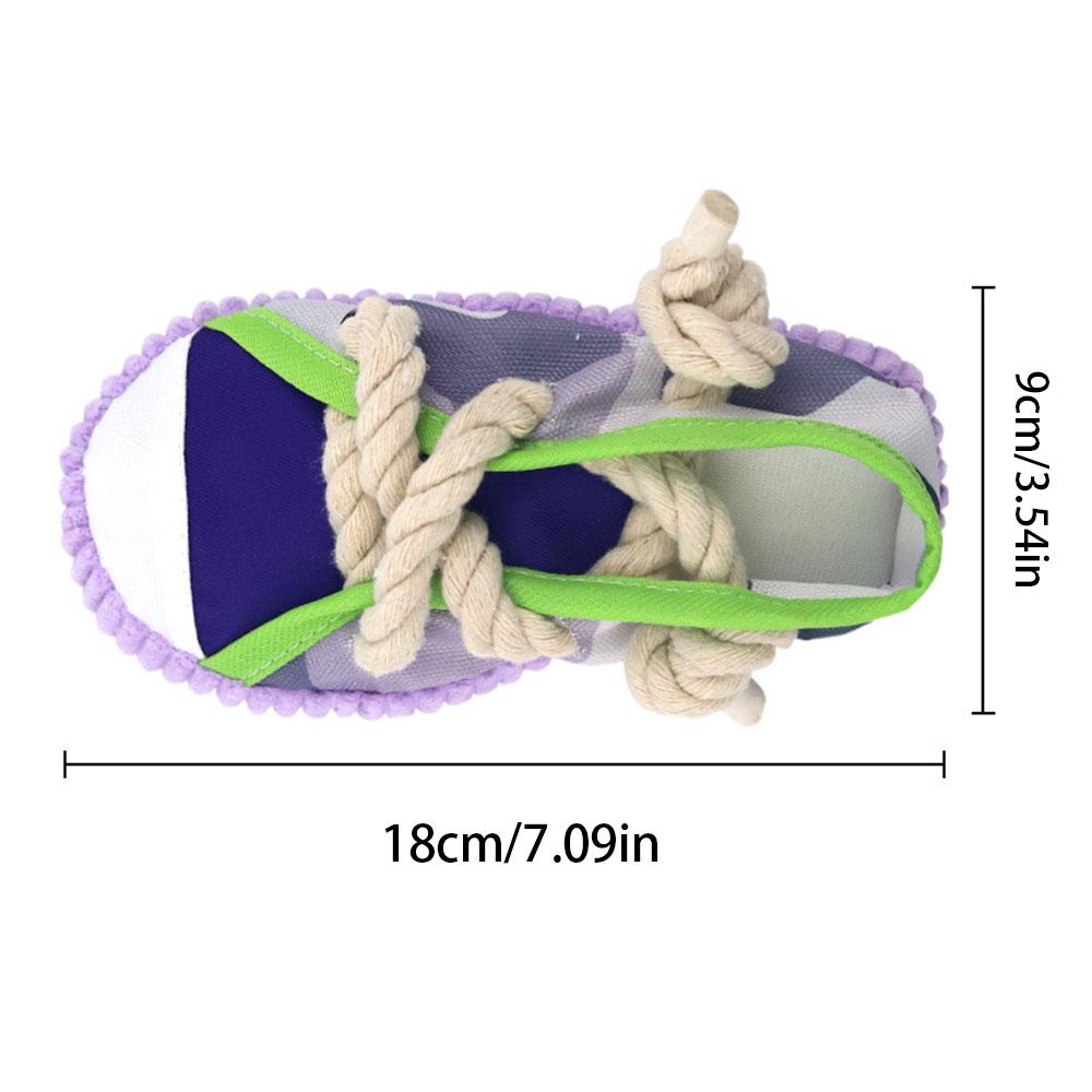 Dog Slipper Toy with Squeaker - Rope Knot Chew Toy for Self-Entertainment, Molar Toy to Relieve Boredom & Burn Energy