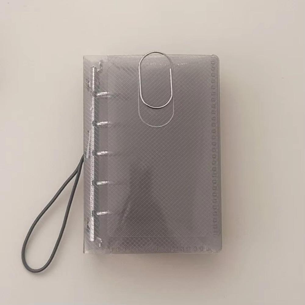 

Transparent Tri-fold Binder Notebook PVC Storage Bag Ins Card Holder Student Diary чорний
