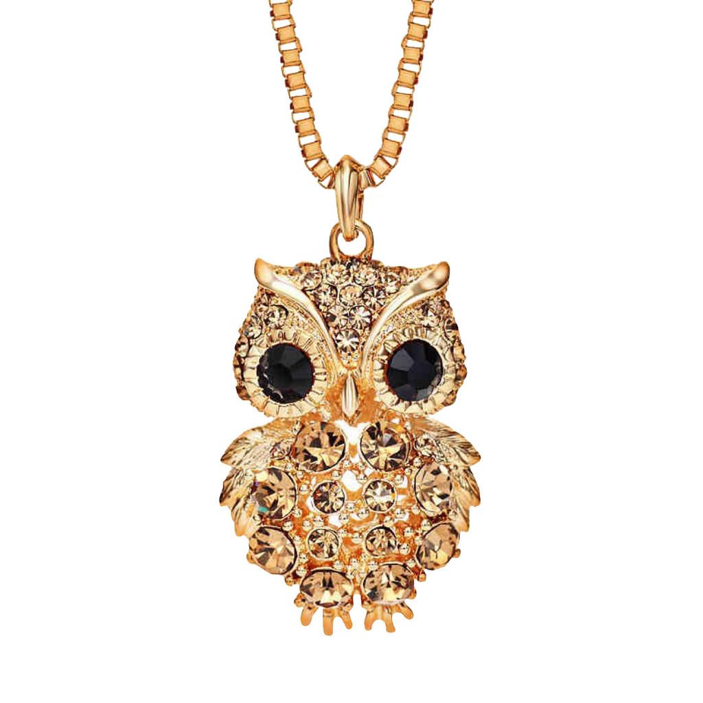 Fashionable Long Owl Pendant Sweater Necklace In Titanium Steel For Stylish Outfits