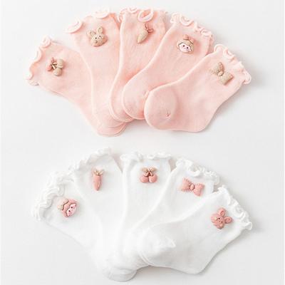 Koreanische Rosa Weiß Prinzessin Rüschen Socken Kawaii Cartoon Mittleren Rohr Lose Socken Neugeborenen Kleinkind Baby Socken 1-3 jahre Alt