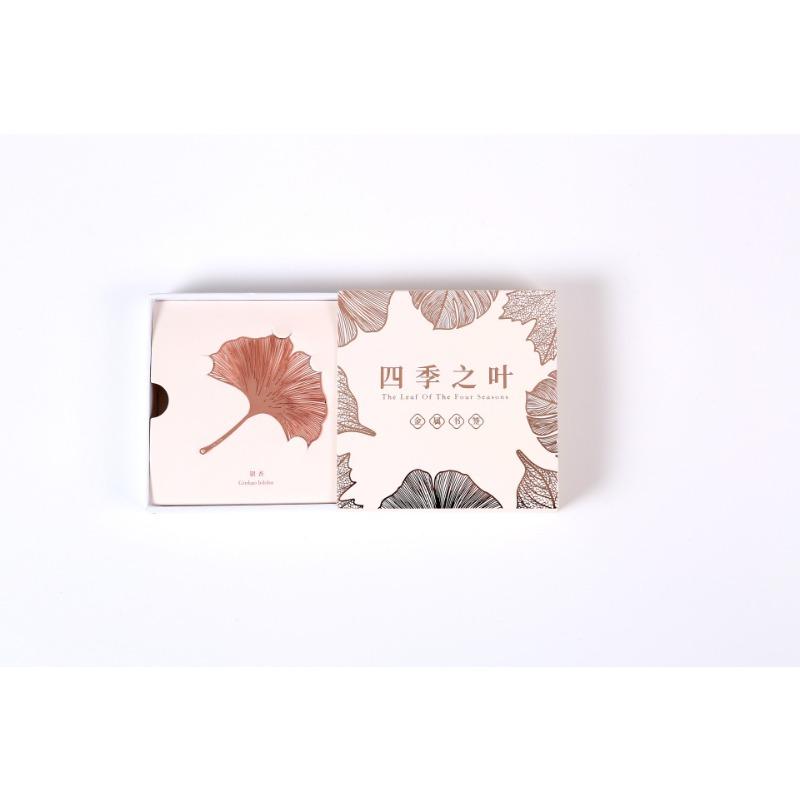Liść Czterech Pór Roku China-Chic Guowen Kreatywny Prezent Metalowa Zakładka Pudełko Prezentowe dla Uczniów Prezent Biznesowy dla Nauczycieli na Dzień Nauczyciela