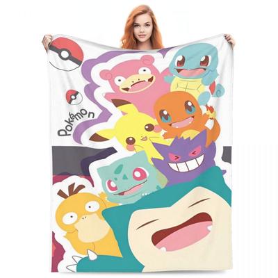 Multifunktionale Pokemon-Charaktere Cartoon-Decke Stuff Bett Dekorative Decke Überwurf Super Warm Flanell für Sofa