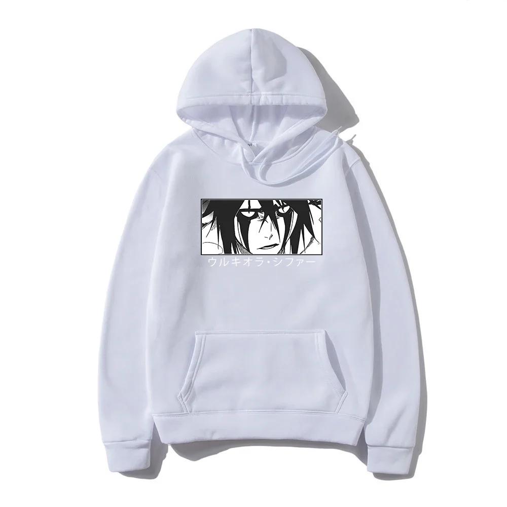 Japanese Anime Hoodie Bleach Ulquiorra Apple Cider Sleeves Harajuku Cartoon Gothic Streetwear Men's Casual Long Sleeves