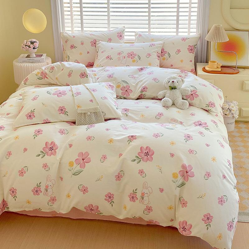 Home Textiles 60 Long-Staple Cotton Pure Cotton 4Pcs Set Cotton Bed Sheet Quilt Cover 3Pcs Set Bed Hat Class A Maternal And Infant Grade