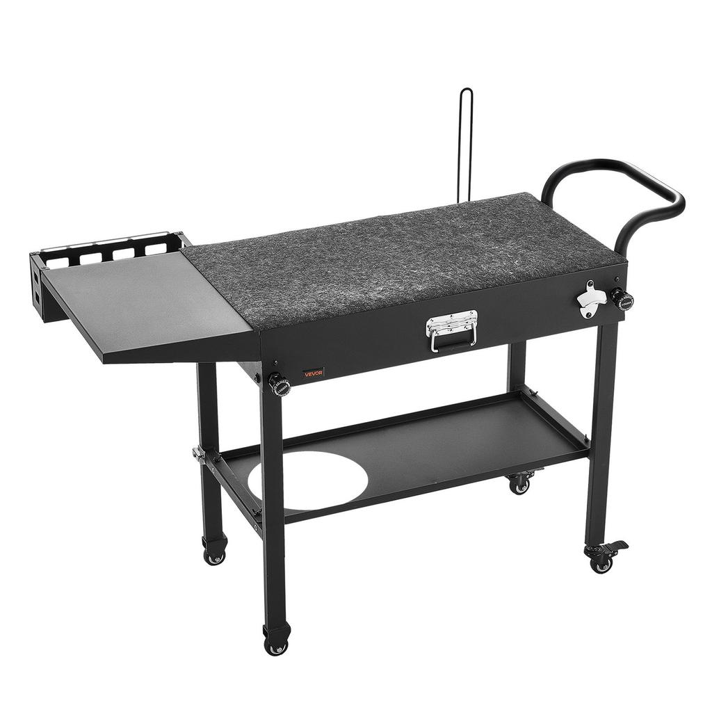 Outdoor Grill Cart, 787 x 432mm Tabletop Size Grilling Table, Foldable Outdoor Cooking Table with Tissue Holder, Hooks, Wheels, Side Table, BBQ Prep