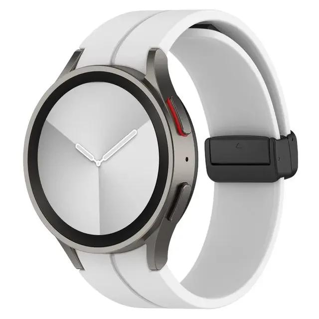 Original Silicone Band for Samsung Galaxy Watch 6 5 4 Classic Strap 47mm 43mm 44mm 40mm Magnetic Buckle Galaxy Watch 5 Pro 45mm