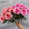 Artificial Rose Bouquet Flower 7 Heads Diamond Rose Bunch for Wedding Bridal Bouquet Party Hotel Home Table Floral Decor