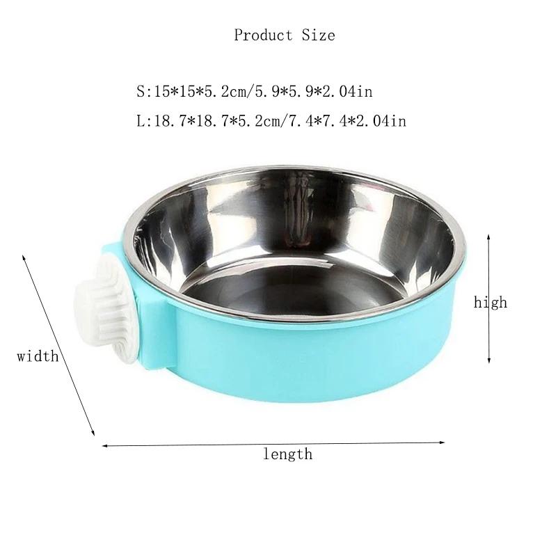 Hanging Stainless Steel Pet Bowl Removable Dog Cat Water Food Bowl Crate Cage Feeder Bowl for Small Animals