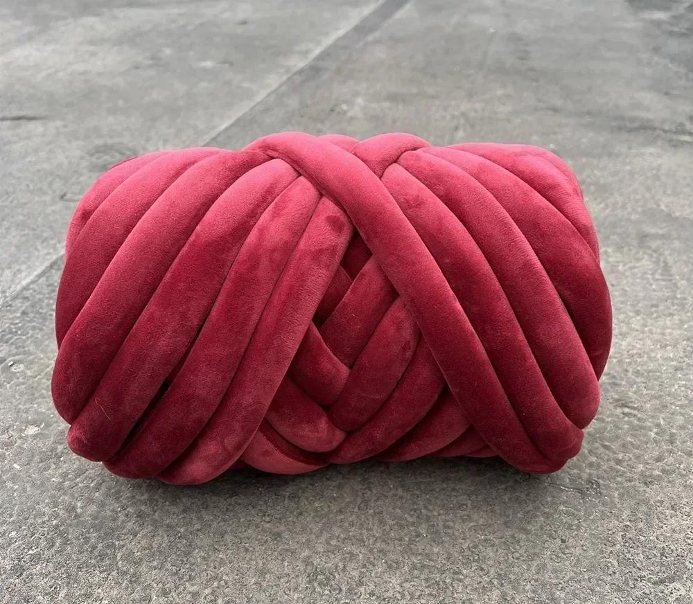 1KG Samt Füllung Chunky Riesen Garn 3cm Dick Handgemacht Wolldecke Linie DIY Handstricken Schal Garn Häkeldecke Teppiche