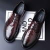 2025 New Men's Business Leather Shoes High-end Men's Shoes First Layer Cowhide Brown Derby Shoes Leather Dress Commute