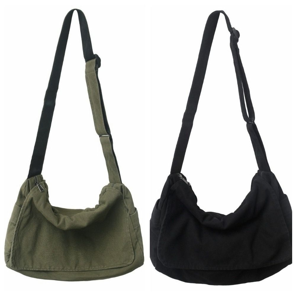 Canvas Messenger Bag Korean Style Simple Shoulder Bag Portable Nylon Crossbody Bag Sport