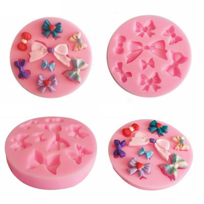 Molde de Silicona Lazo DIY Pastel Fondant Galleta Chocolate Herramienta para Hornear Decorar