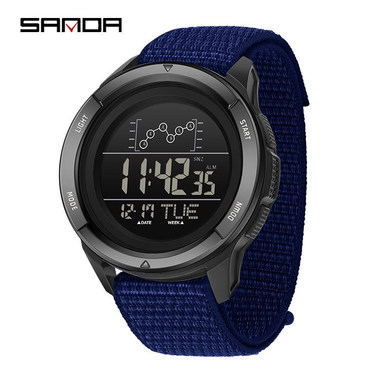 SANDA Outdoor Multifunctional Waterproof Men's Watch with Large Screen Display for Students