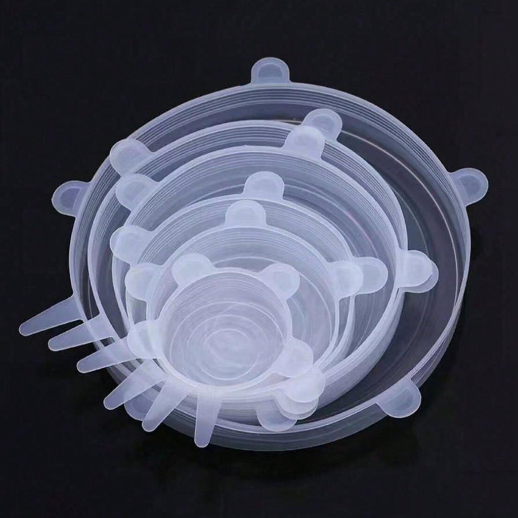 6pcs Silicone Stretch Lids, Food Bowl Covers, Reusable Food Saving Covers, Stretchable Multifunctional Fruit And Vegetable Fresh-Keeping Cover