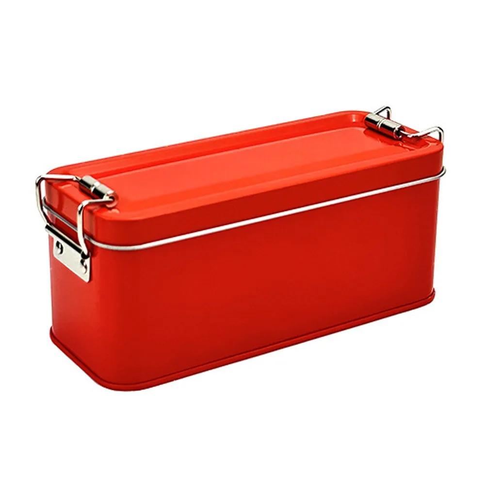 New With Lid Tinplate Box Durable Material With Buckle Rectangular Iron Box Rectangular Shape High Quality Iron Box Food Storage