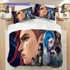 Fantasy Warriors Unite Three-piece set (1 * duvet cover + 2 * pillowcase, without core) 2D Flat Bedding set Duvet cover and pillowcase