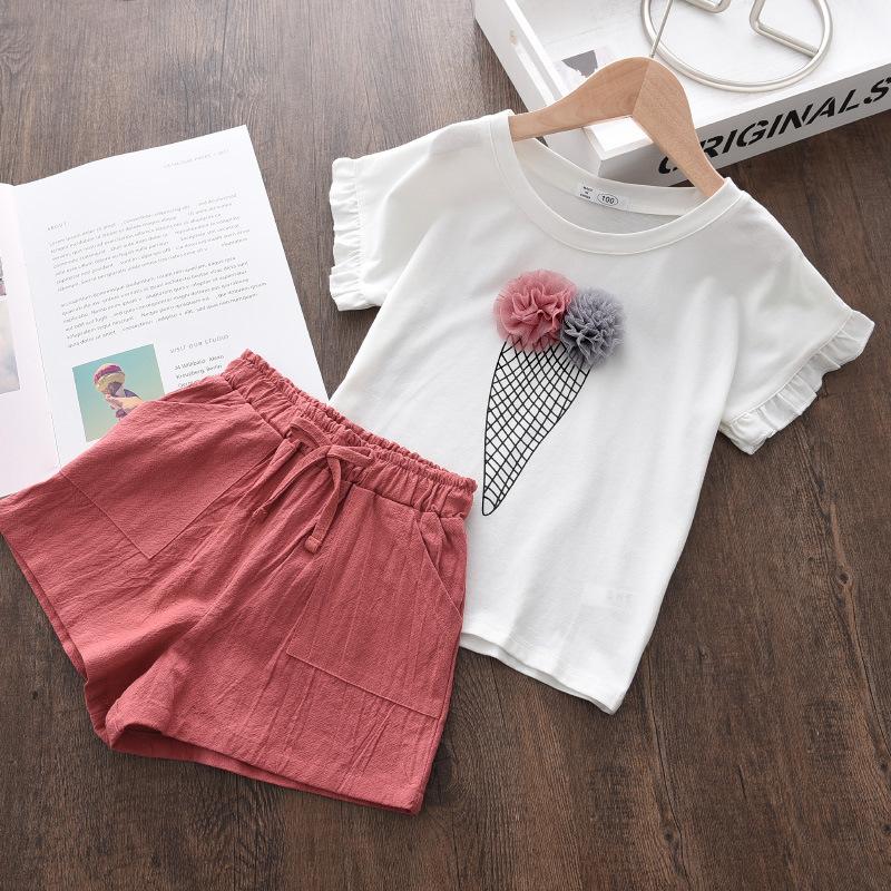 Girls Clothing Sets Summer Cotton Vest Two-piece Sleeveless Children Sets Casual Fashion Toddler Girls Clothes Suit Pants