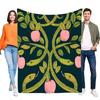 Enigmatic Snake Apple Tree Fleece Blanket Ultra-Soft Cozy Warm Lightweight Throw for Bed Sofa Living Room Unique Symbolic Home D