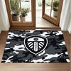 Leeds United Football Design Crystal Velvet Rug Soft Decorative Mat for Bedroom Entrance