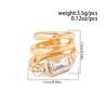 1Pc Simple Square Zircon Clip Earrings for Women Three Layer Luxury Rhinestone Ear Cuff Clip Without Pierced Ear Cuff Jewelry