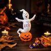 Halloween Ghost Figurine Standing On Pumpkin Decorative Statue Indoor Outdoor Seasonal Home Ornament for Halloween Party Display