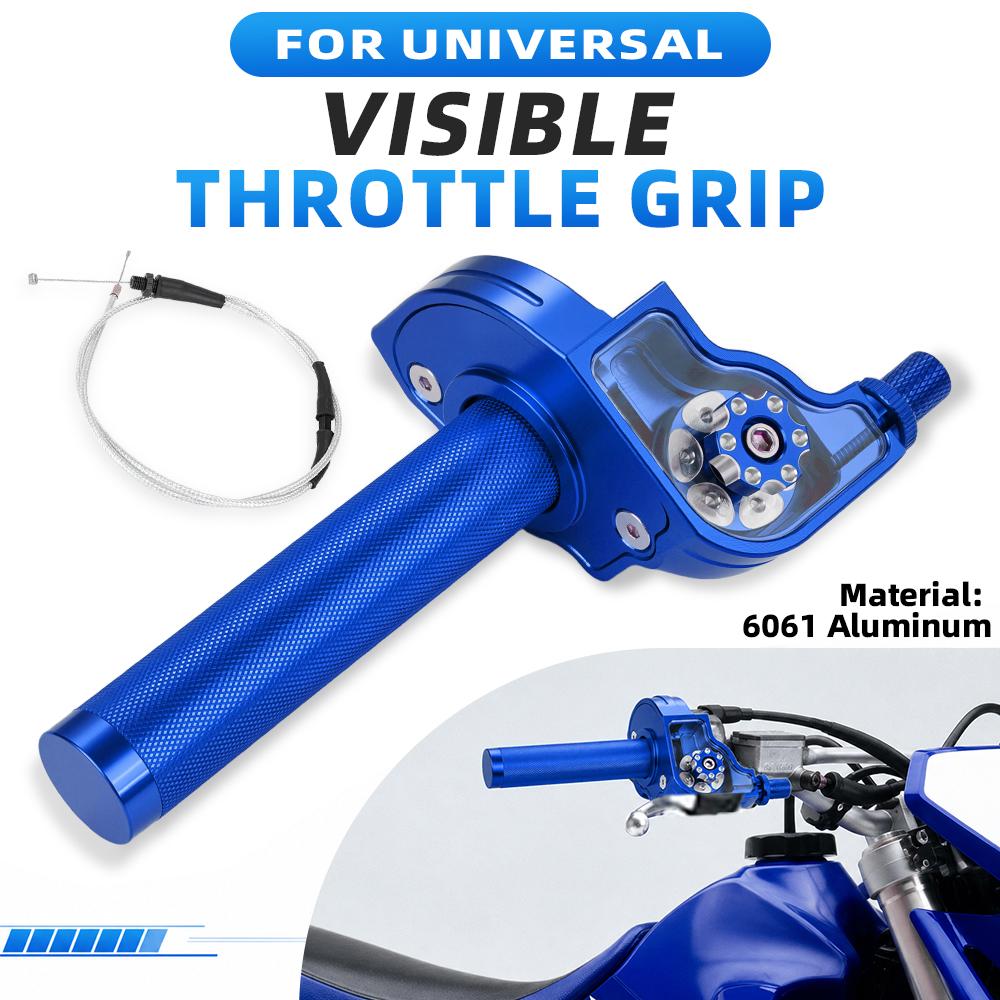 7/8''22mm Motorcycles Accelerator Handlebar Throttle Visible Twist Grip Universal For Dirt Pit Bike ATV CNC Aluminum Colorful Throttles 2