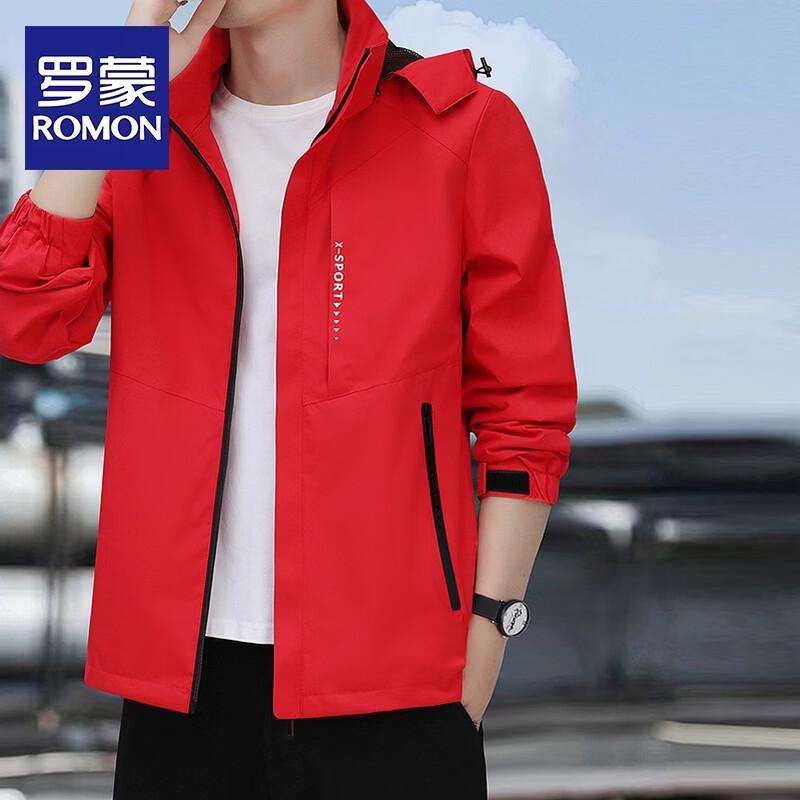 ROMON Men's Fashion Casual Waterproof Windbreaker Jacket