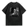 Vintage Streetwear Maluma Rapper Porträt Schwarz Weiß Druck Cool Lässig T-Shirt Vintage Gewaschen Weich Streetwear Atmungsaktiv