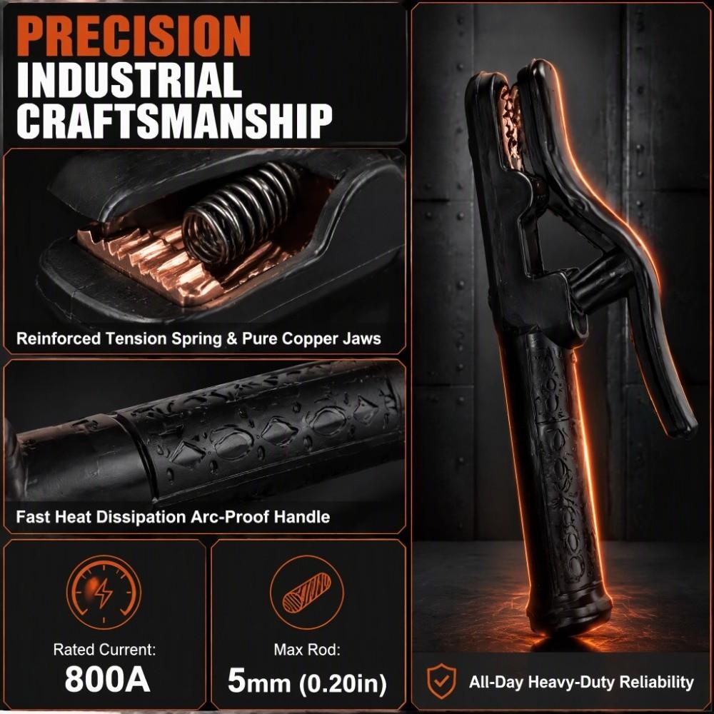 800A Electrode Holder Heavy Duty Stick Clamp Electrode Clamping Tool For Professional Welders