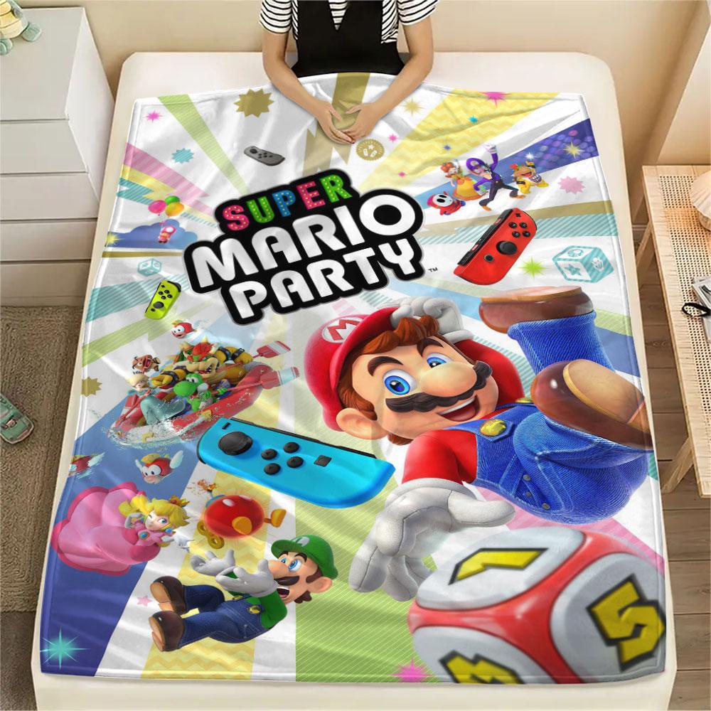 Super Mario Cartoon printing Flannel Blanket Bedroom Sofa Camping Warm blanket Gifts for family and friends-MJ002