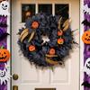 Halloween Black Maple Wreath Ghost Party Decorative Pumpkin Vine Hoop Door Hanging Prop