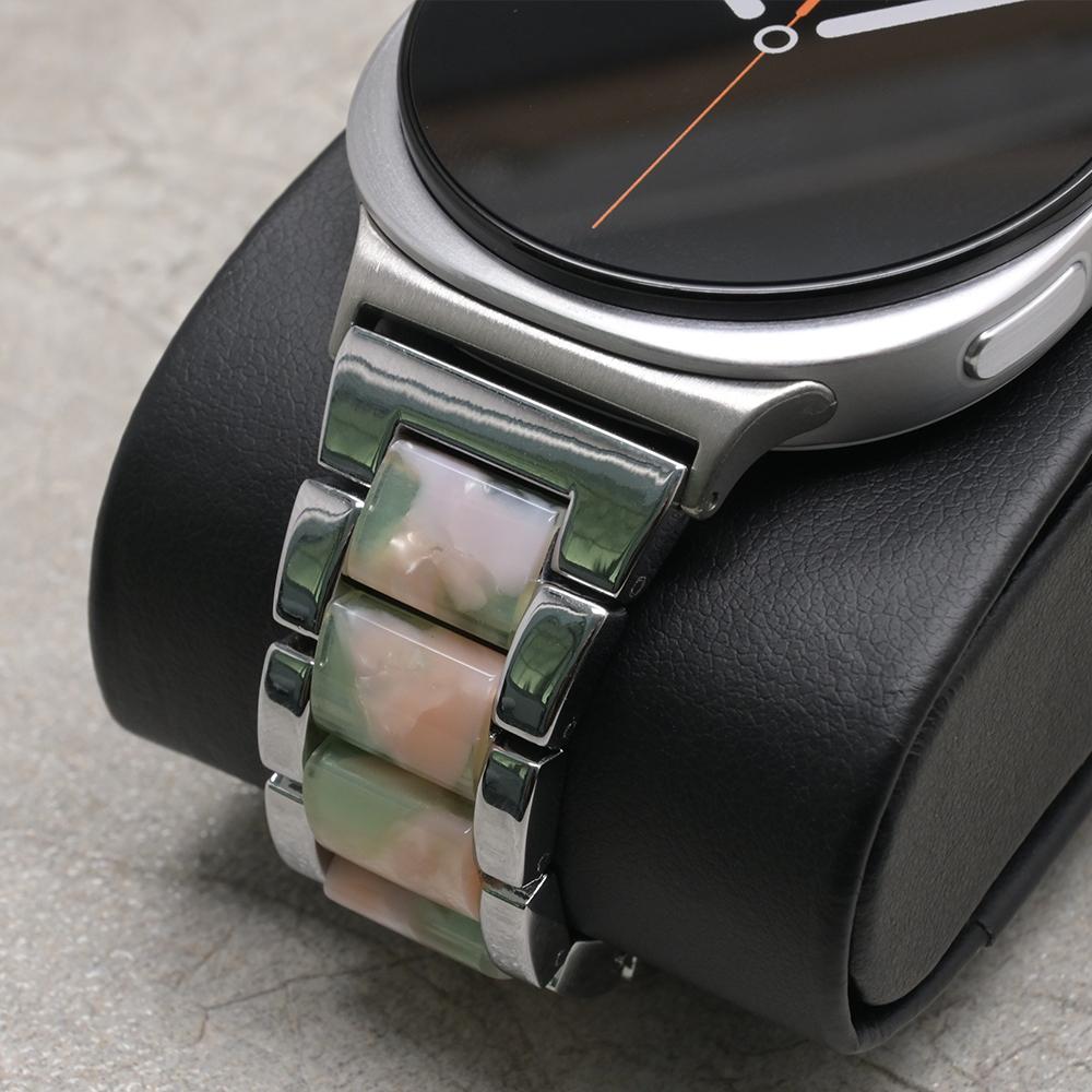 Damen Harzarmband für Samsung Galaxy Watch 8 Classic 46mm 8 44mm 40mm Edelstahlarmband für GALAXY Ultra 47mm 2025 Armband