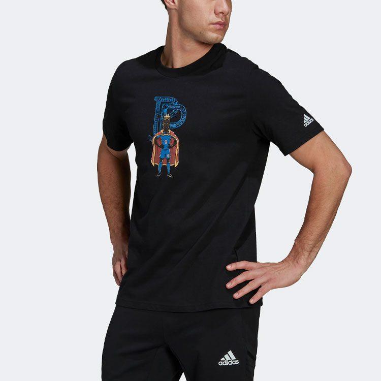 adidas T Shirts Men's Black Crew Neck Moderate Straight Fit HA0907
